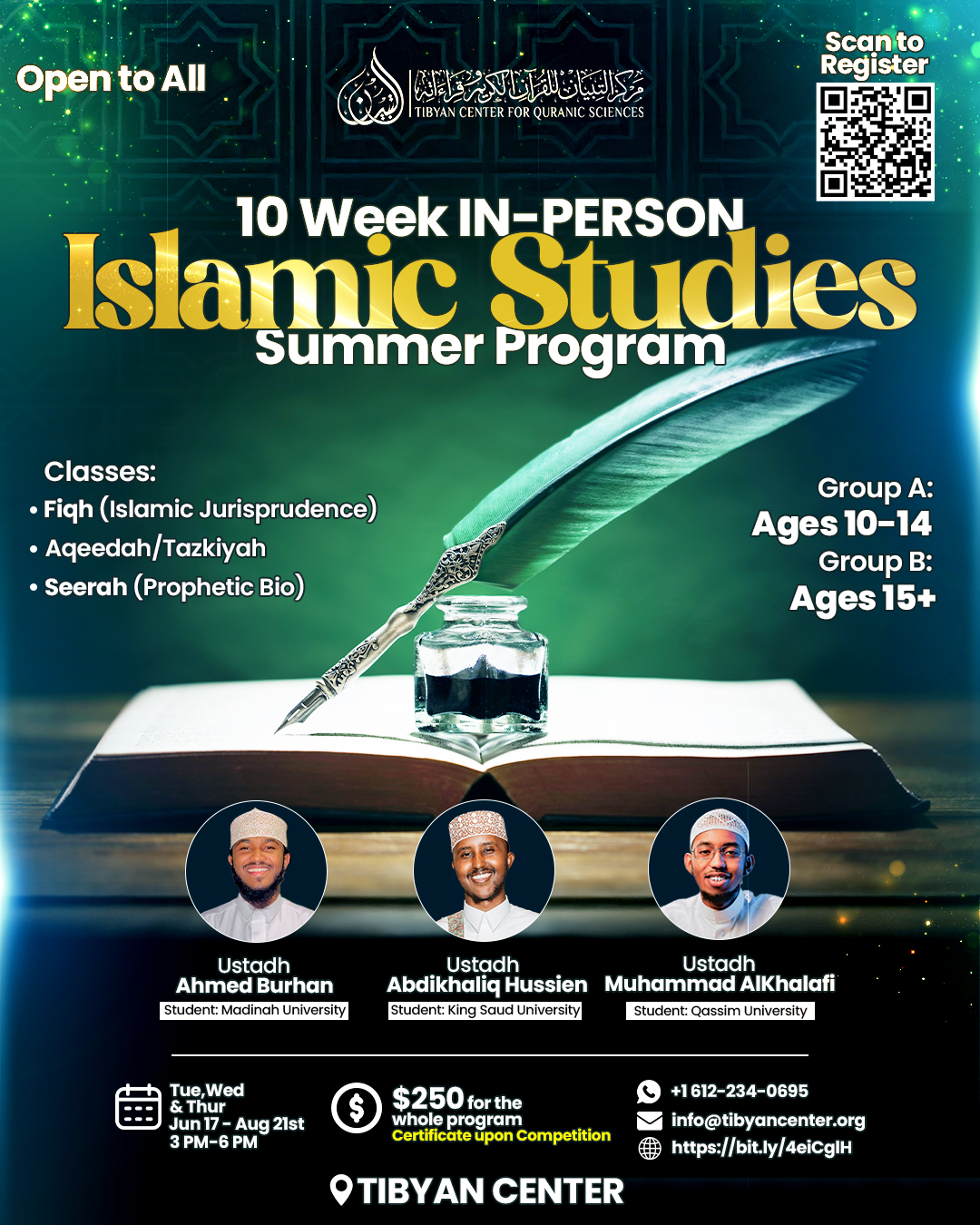 In-Person Islamic Studies Summer Program (10 Weeks)